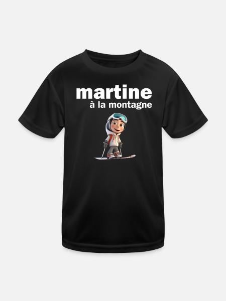 Martine, Vorname Martine, ich bin Martine - Kinder Funktions-T-Shirt - Schwarz - Vorne