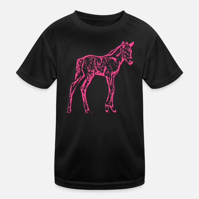 Pferd rosa pink Kinder Funktions-T-Shirt