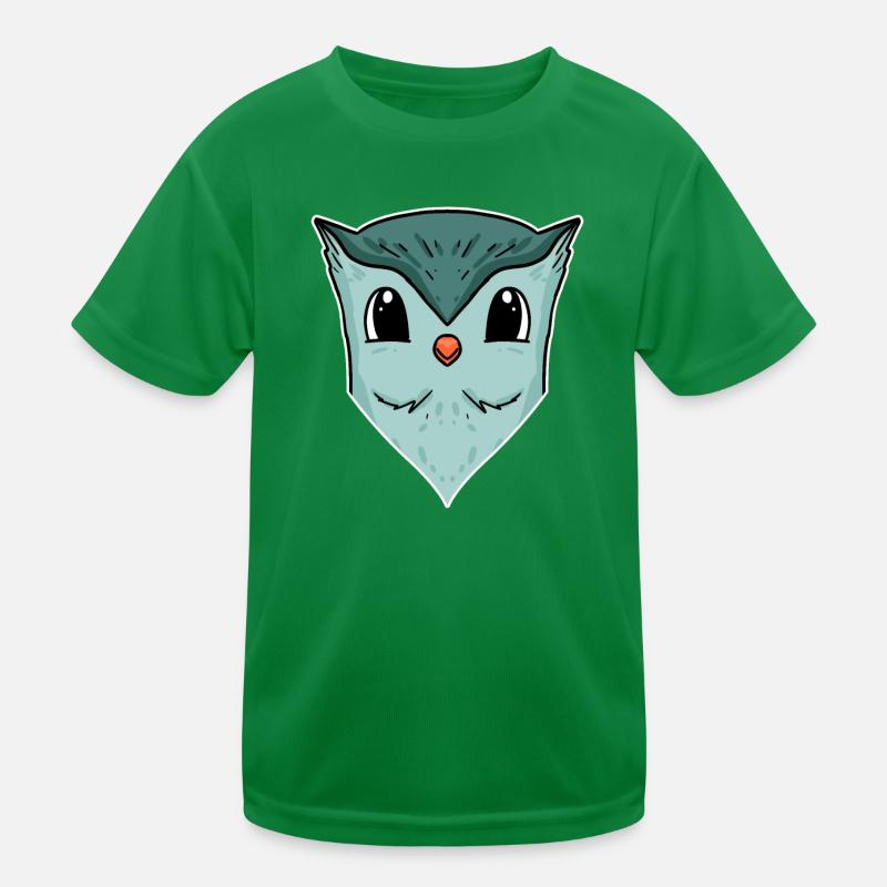 Eule Tierkopf Tier Kopf Kinder Funktions-T-Shirt