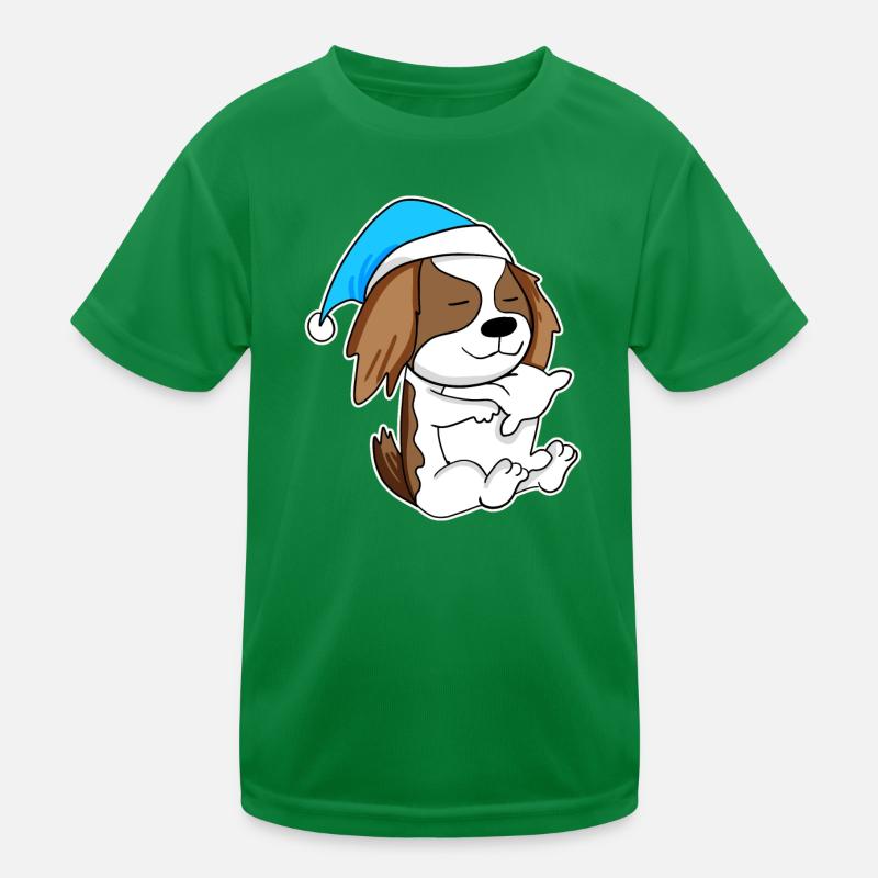 Cavalier King Charles Spaniel Sleeping Fatigue Kids Functional T-Shirt