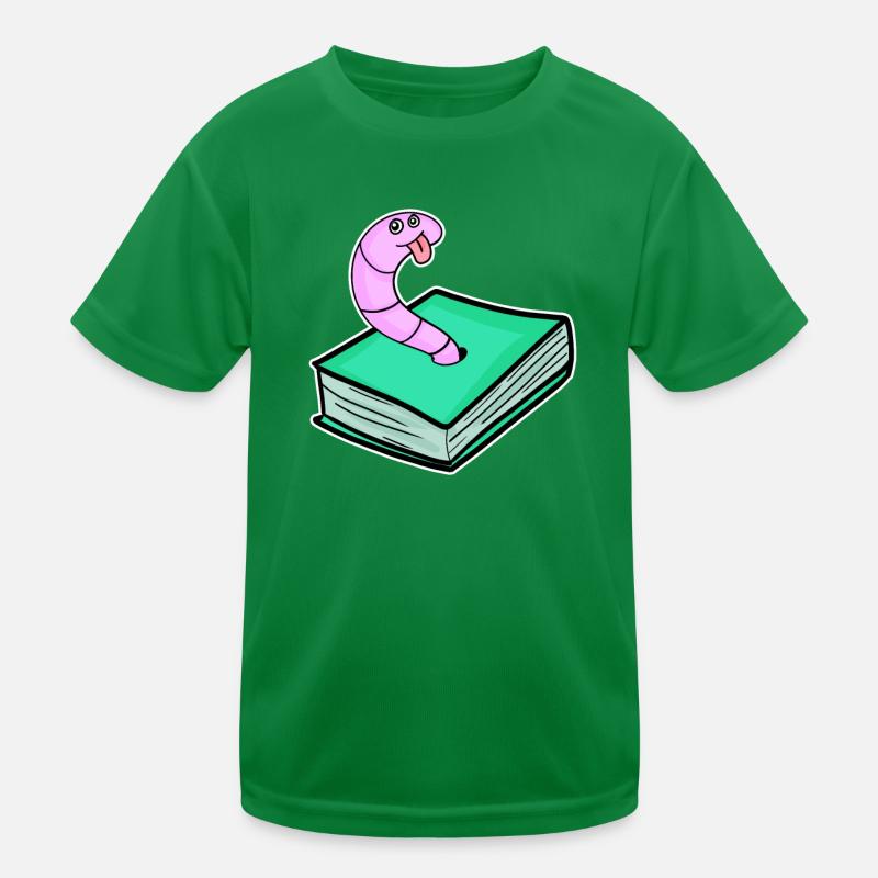 Buch Wurm Kinder Funktions-T-Shirt