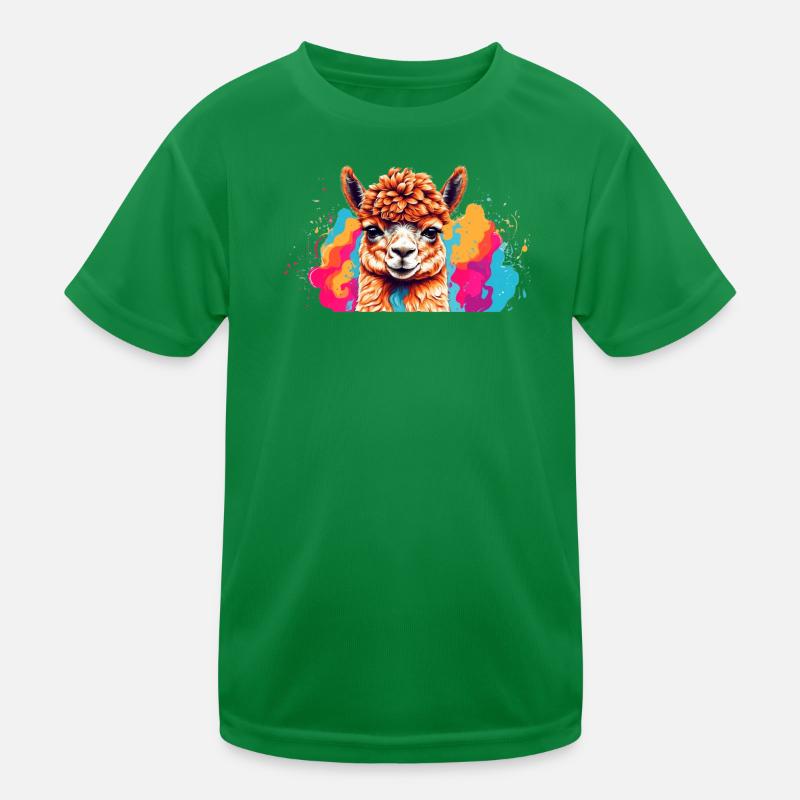 Llama Color Explosion Kids Functional T-Shirt