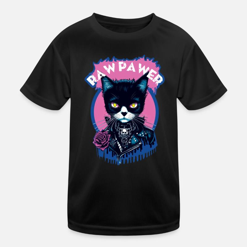 Gothic Katze Kinder Funktions-T-Shirt