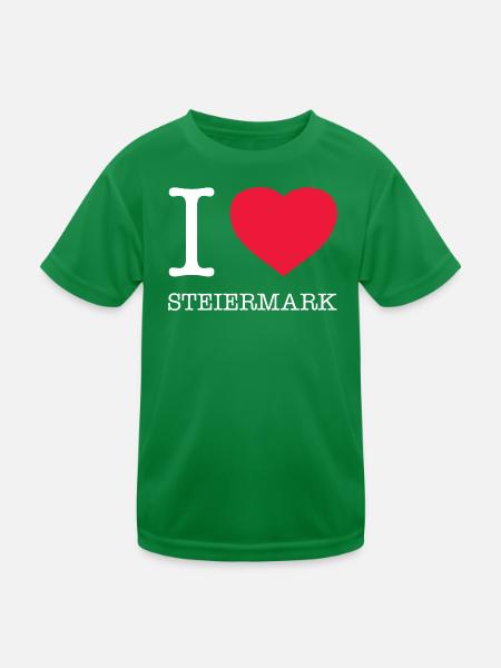 I LOVE STEIERMARK - Kinder Funktions-T-Shirt - Kelly Green - Vorne
