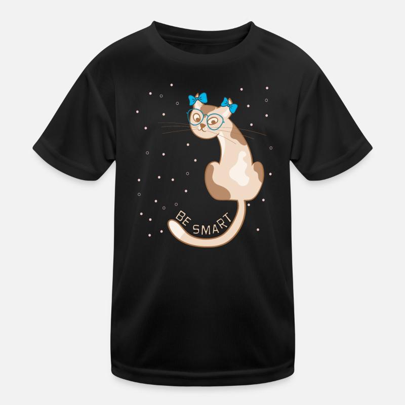 Katze, be smart Kinder Funktions-T-Shirt