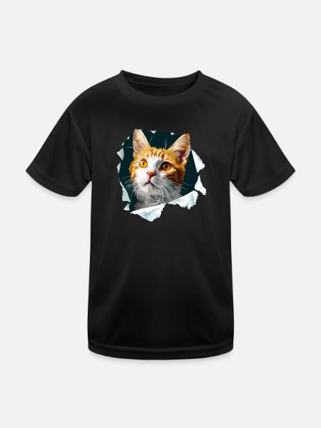 Cat, Cat, Cat, Cat Head, Cat Lover - Kids Functional T-Shirt - black