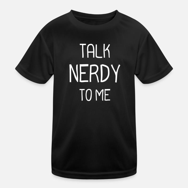 Mów do mnie nerdy - Funkcjonalna koszulka dziecięca - czarny