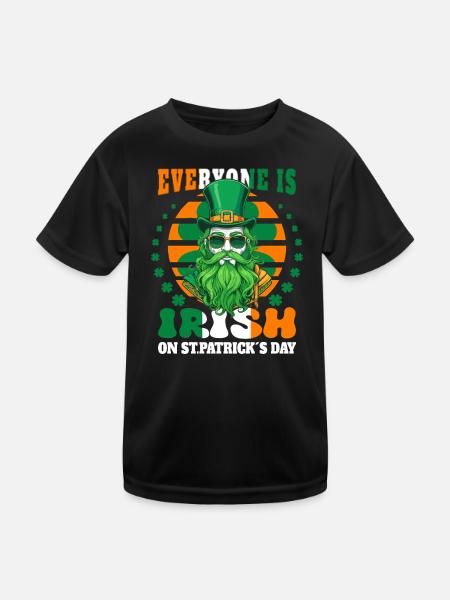 Am St. Patrick's Day ist jeder Irisch - Kinder Funktions-T-Shirt - Schwarz - Vorne