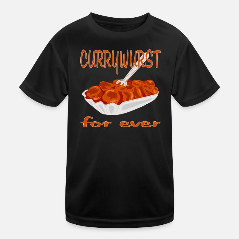 Currywurst ist Lecker - Kinder Funktions-T-Shirt - Schwarz