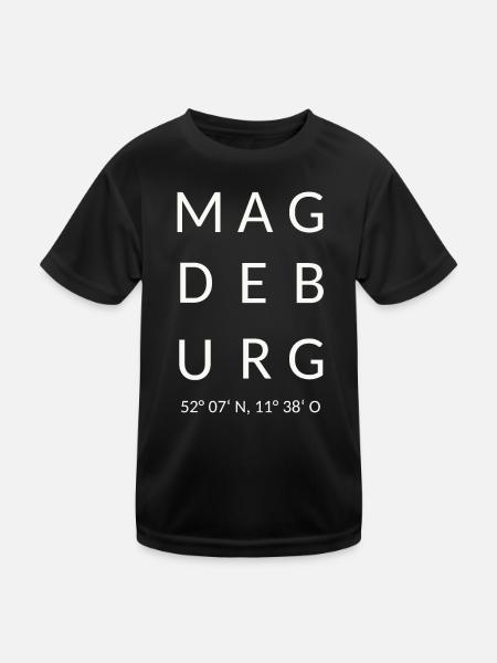 Magdeburg Schriftzug - Kinder Funktions-T-Shirt - Schwarz