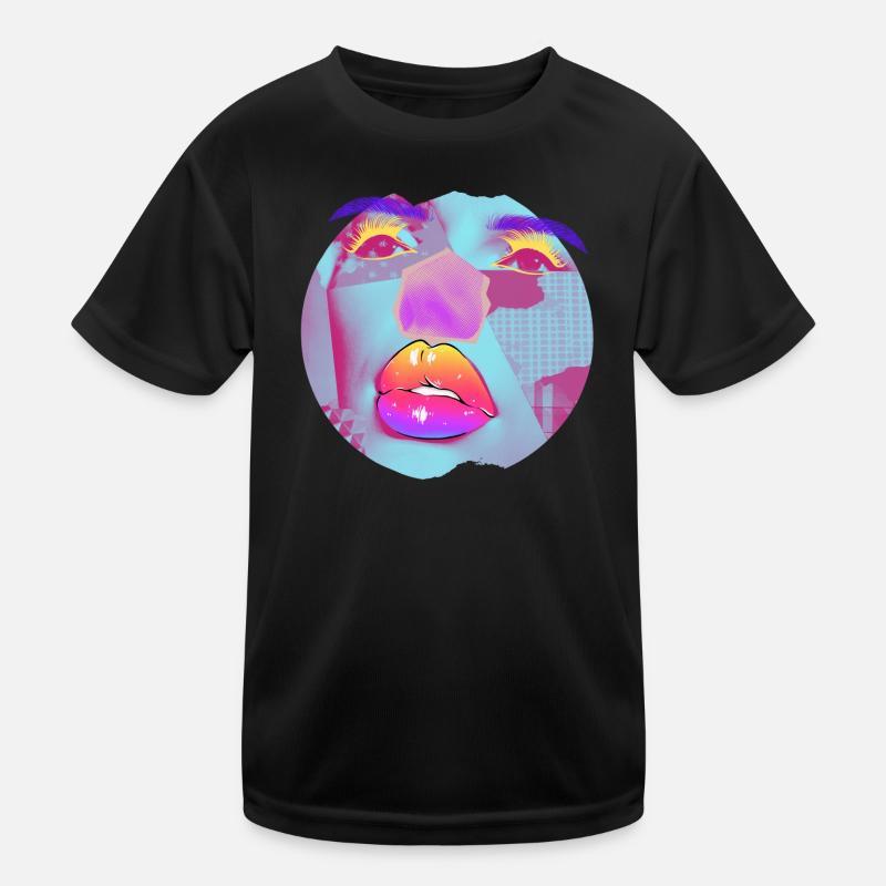 Pop Art bright collage - Kids Functional T-Shirt - black