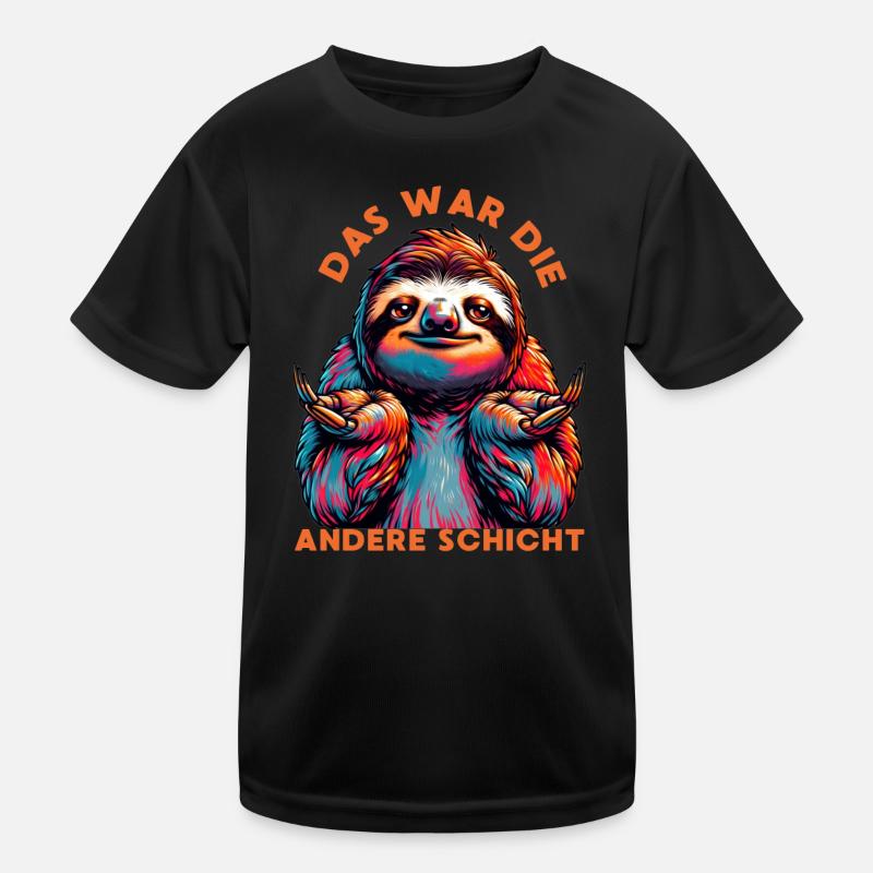 Das war die andere Schicht Faultier Kinder Funktions-T-Shirt