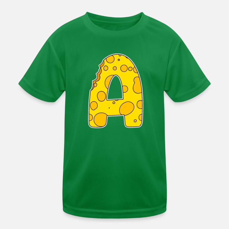 Lettre A - Lettre initiale A - Motif Fromage T-shirt sport Enfant