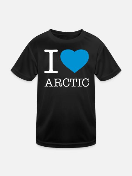I LOVE ARCTIC - Kids Functional T-Shirt - black - Front