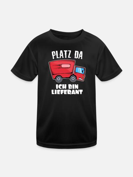 Lieferant Karriere Arbeit Statement Workaholic Job - Kinder Funktions-T-Shirt - Schwarz - Vorne