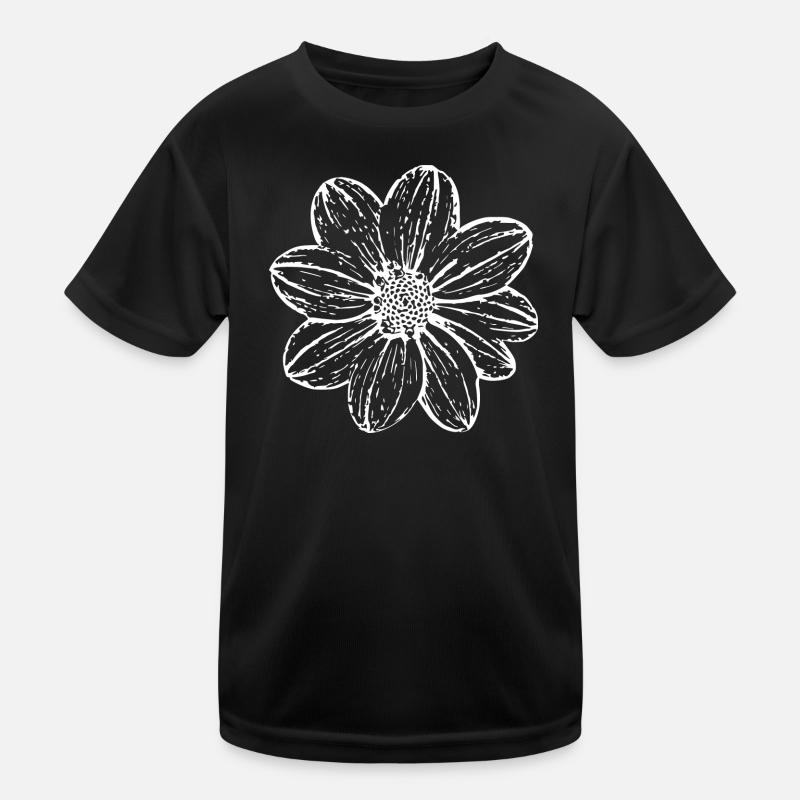 Flower, White, White Flower Kids Functional T-Shirt