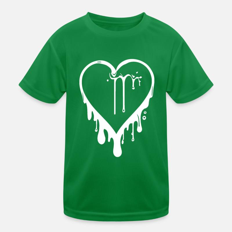 Geschmolzenes Graffiti Herz "Die große Liebe" Kinder Funktions-T-Shirt