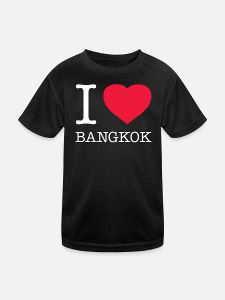 I LOVE BANGKOK - Kinder Funktions-T-Shirt - Schwarz - Vorne