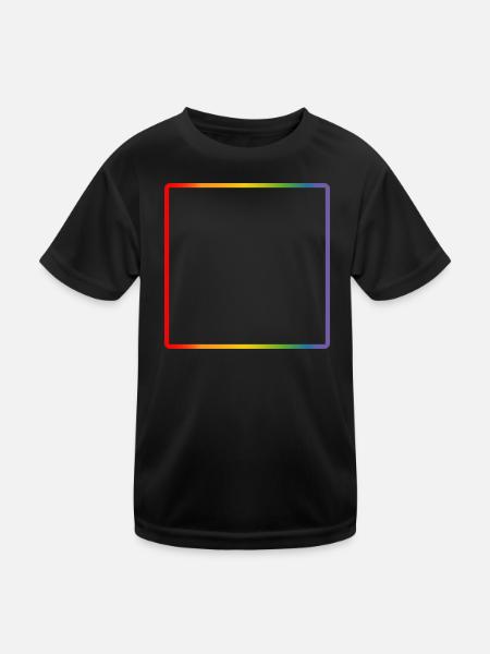 Regenbogen Rahmen LGBT DEMO - Kinder Funktions-T-Shirt - Schwarz - Vorne