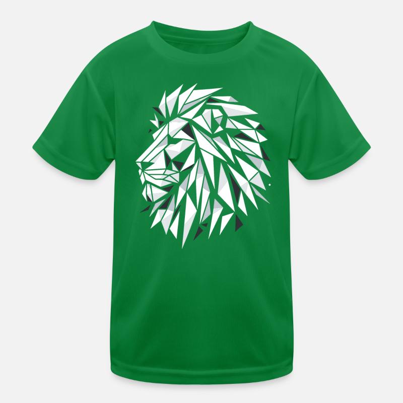Geometric Triangle Circle Black and White Lion Head Kids Functional T-Shirt