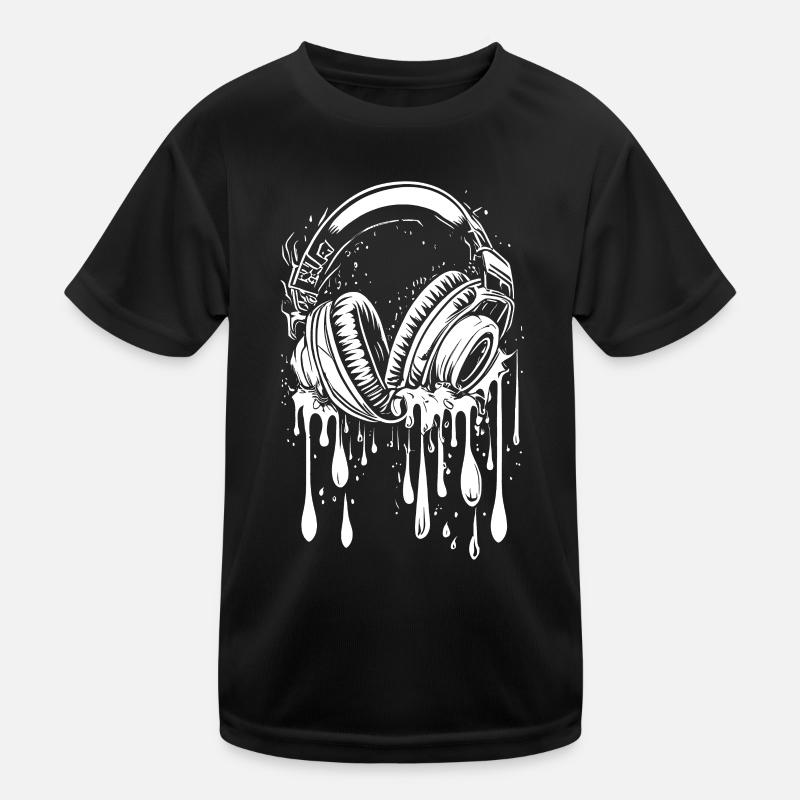 Headphones with drops Kids Functional T-Shirt
