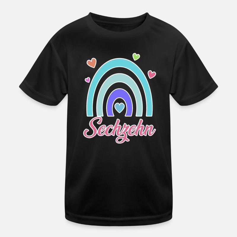 16. Geburtstag Regenbogen Vintage Kinder Funktions-T-Shirt