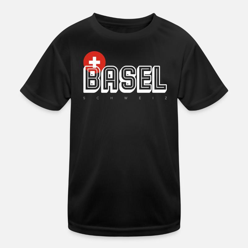 Basel - Kinder Funktions-T-Shirt - Schwarz