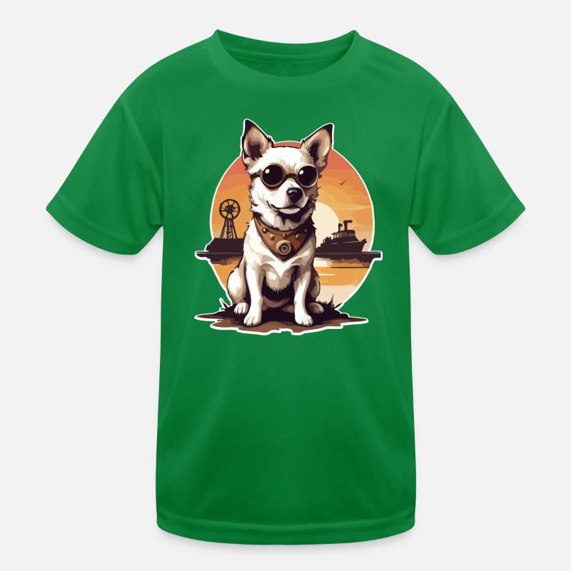 Steampunk Hund Kinder Funktions-T-Shirt