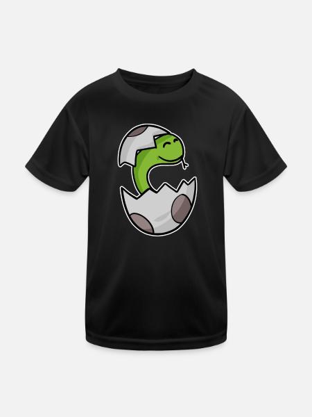 Baby Schlange Kleinkind Motiv - Kinder Funktions-T-Shirt - Schwarz - Vorne