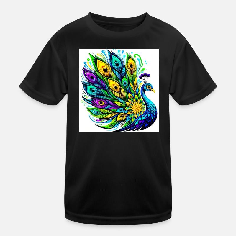 Pfau Kinder Funktions-T-Shirt