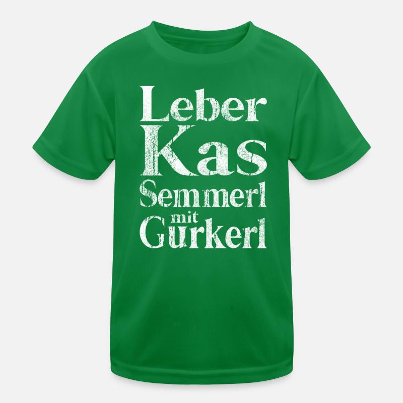 Leberkas Semmerl mit Gurkerl – Dialekt Kinder Funktions-T-Shirt