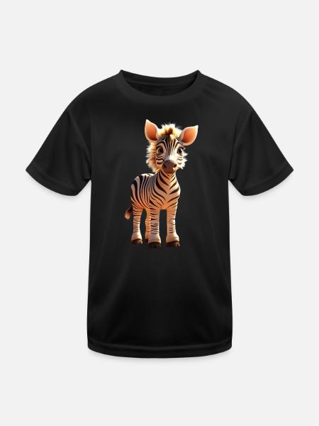 Zebra Afrika Ich Liebe Süße Zebras Wildnis Zebra - Kinder Funktions-T-Shirt - Schwarz