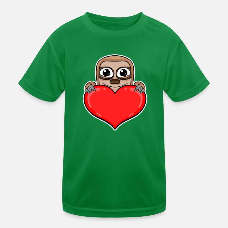 Sloth Heart Romantic Kids Functional T-Shirt