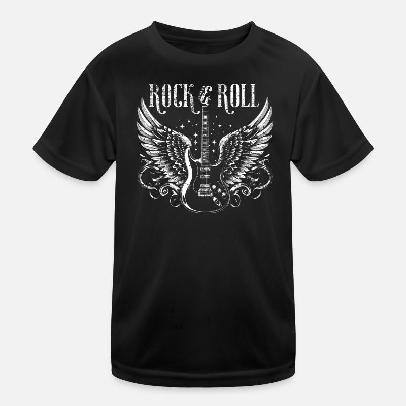 Rock & Roll Guitar - Kids Functional T-Shirt - black