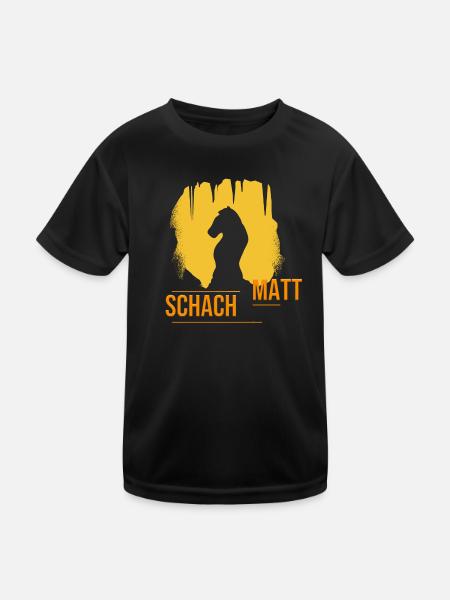Schachmatt - Kinder Funktions-T-Shirt - Schwarz - Vorne