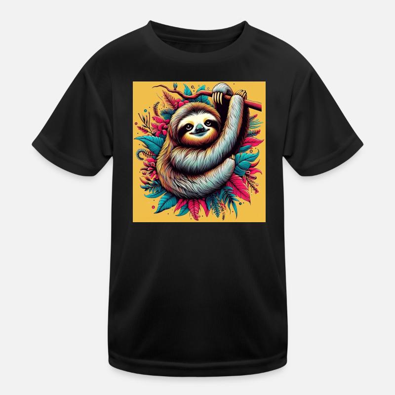 Faultier Kinder Funktions-T-Shirt