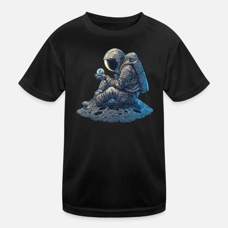 An astronaut observes the Earth Kids Functional T-Shirt
