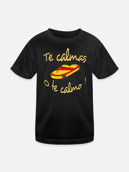 Te Calmas o Te Calmo Flip Flop - Kids Functional T-Shirt - black