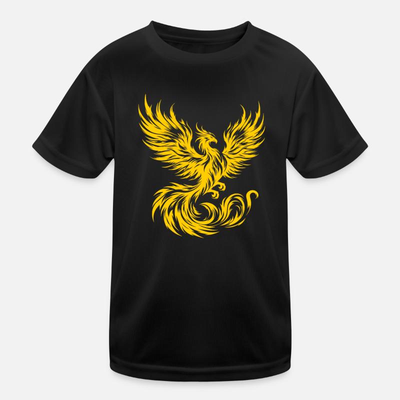 Phoenix de feu - T-shirt sport Enfant - noir