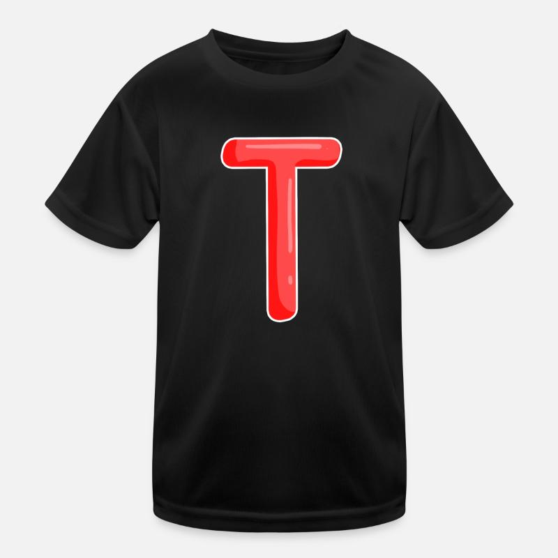 Lettre T Lettre initiale T-shirt sport Enfant