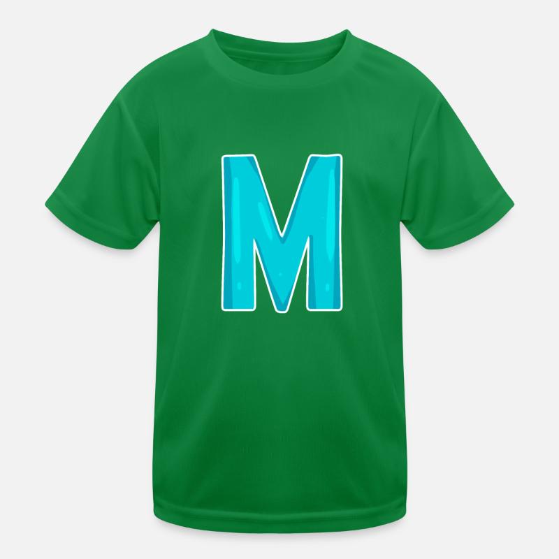 Buchstabe M Anfangsbuchstabe Kinder Funktions-T-Shirt