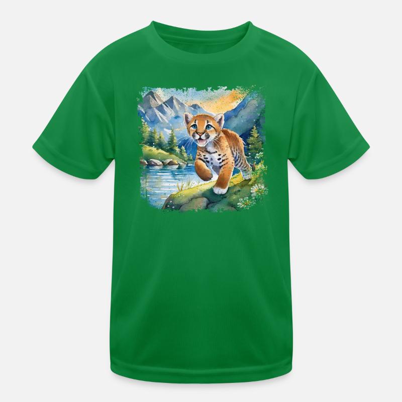 Niedlicher junger Tiger | Kinderbuchstil Kinder Funktions-T-Shirt