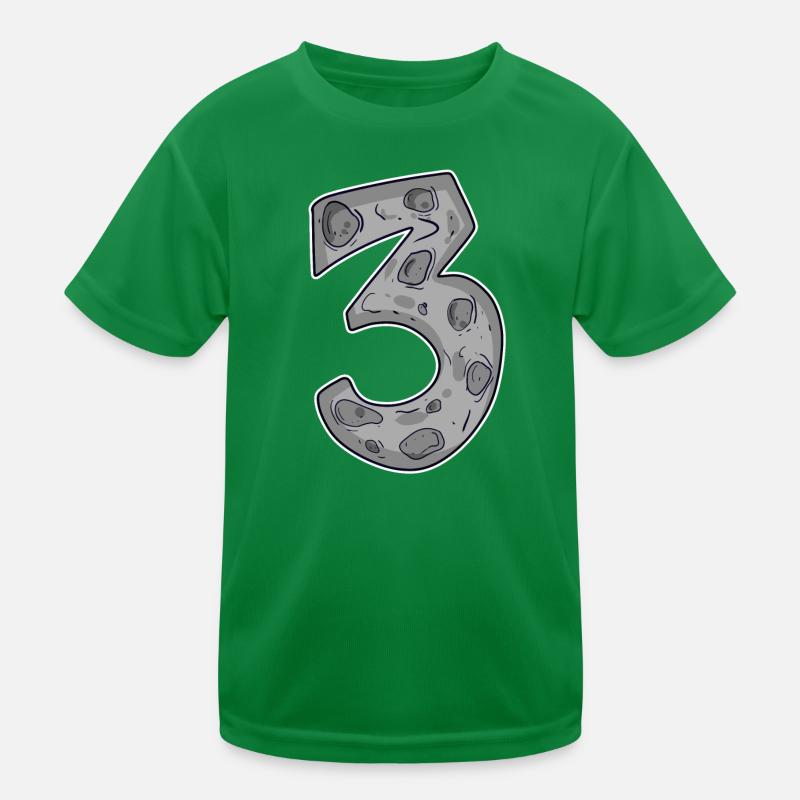 Drei - 3 - Nummer 3 - Zahl 3 Kinder Funktions-T-Shirt