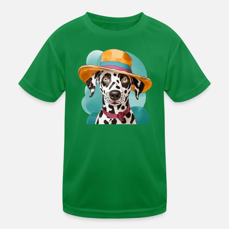 lustiger Dalmatiner mit hut Kinder Funktions-T-Shirt