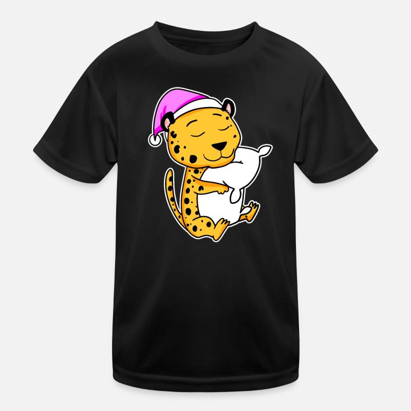 Cheetah Tired Sleeping Sleeping Girl Kids Functional T-Shirt