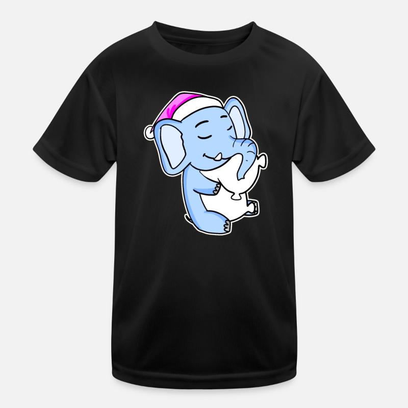 Elephant Tired Sleeping Sleeping Girl Kids Functional T-Shirt