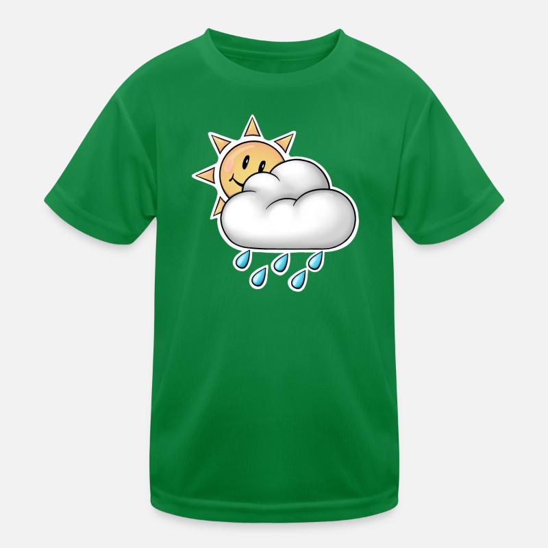 Soleil joyeux avec pluie de nuages T-shirt sport Enfant