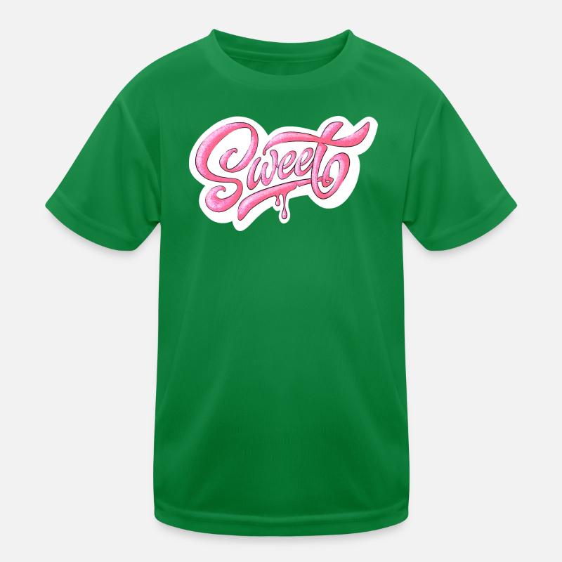 Süßes rosa Glitzer handbeschriftetes Design Kinder Funktions-T-Shirt