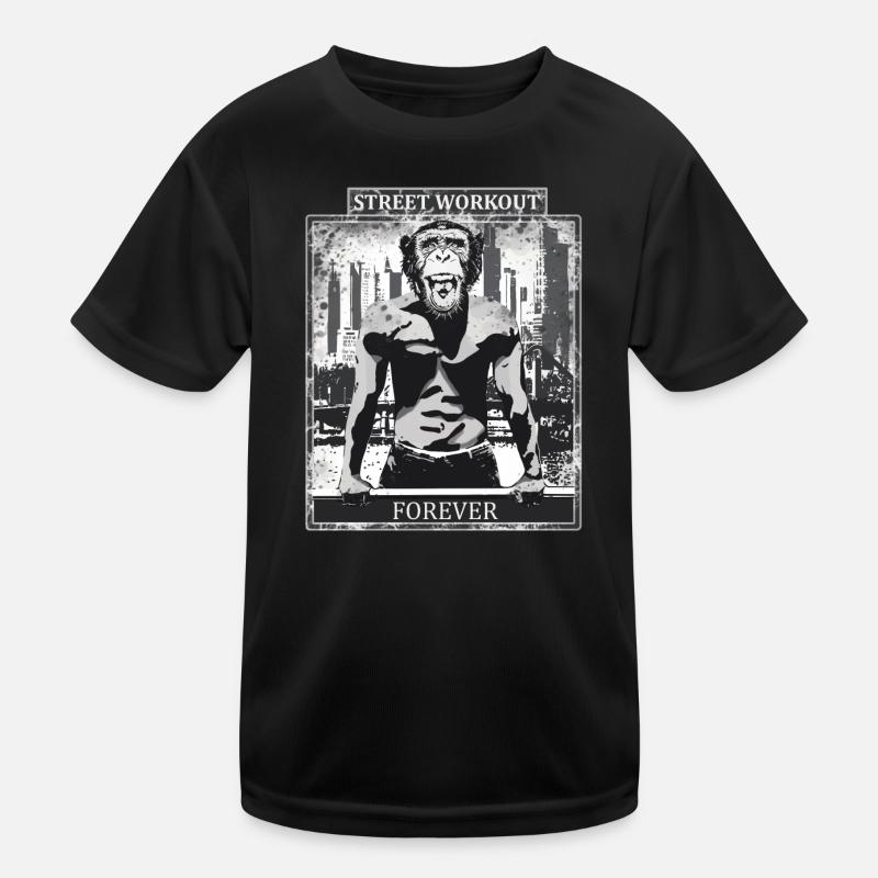 Street Workout Affe Design Kinder Funktions-T-Shirt