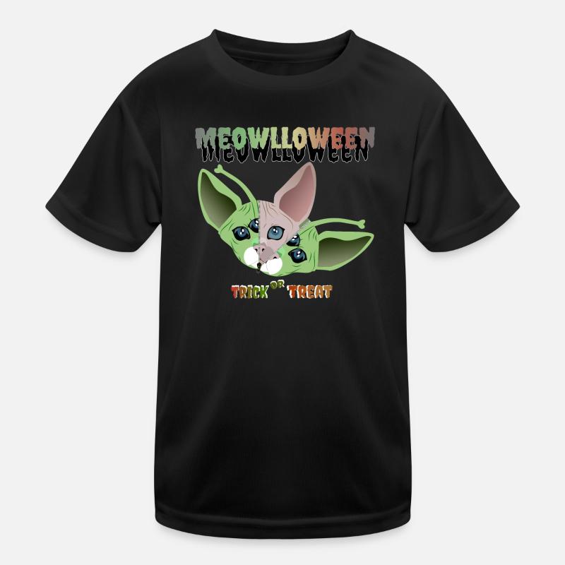 Sphinx Katze Alien Maske - Kinder Funktions-T-Shirt - Schwarz